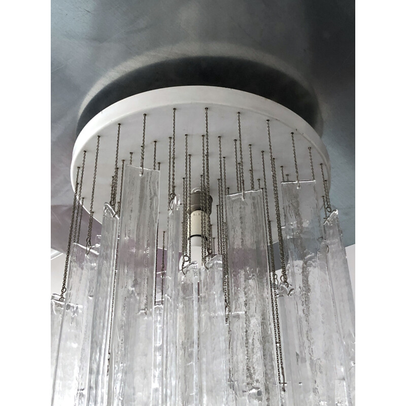 Lámpara vintage de cristal de Murano transparente para Mazzega, 1970