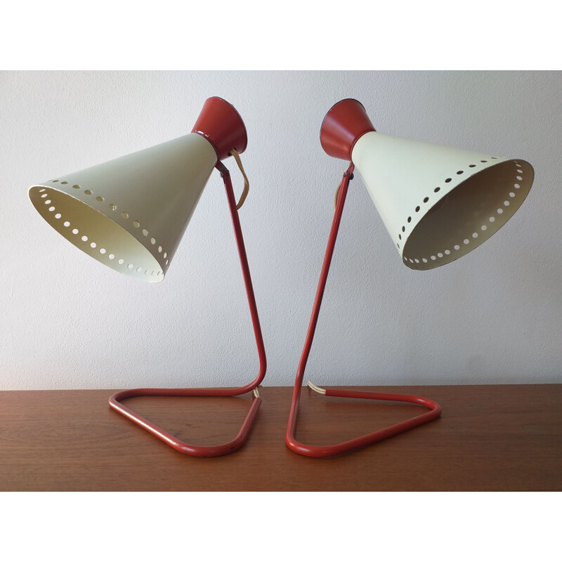 Paire de lampes de table vintage par Josef Hurka pour Napako, 1960
