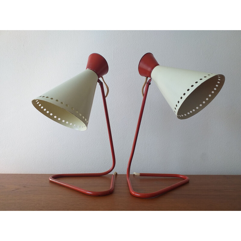 Pair of mid century table lamps by Josef Hurka for Napako, 1960s