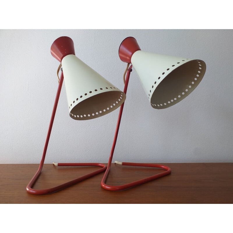 Pair of mid century table lamps by Josef Hurka for Napako, 1960s