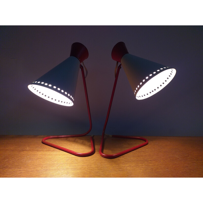 Pair of mid century table lamps by Josef Hurka for Napako, 1960s