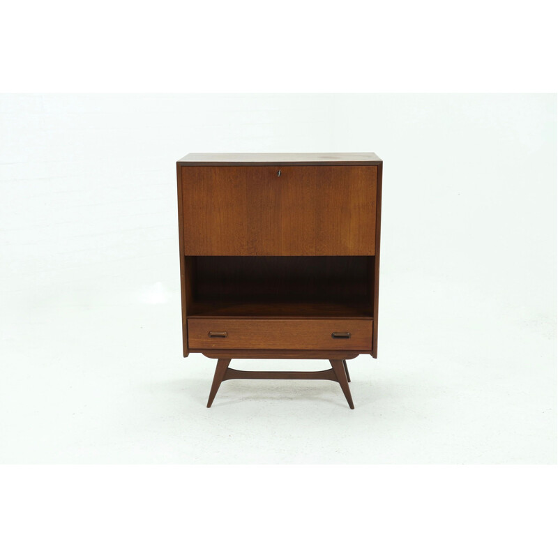 Teak vintage secretary by Louis Van Teeffelen for WeBE, Holland 1950s