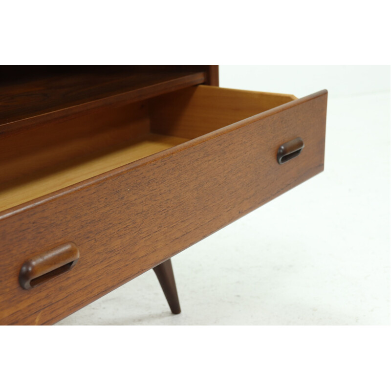 Teak vintage secretary by Louis Van Teeffelen for WeBE, Holland 1950s