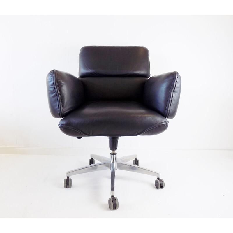 Vintage office leather armchair by Otto Zapf for Top Star