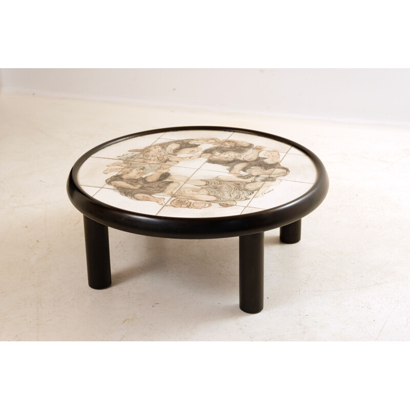 Vintage ceramic coffee table by Roger Capron, 1980