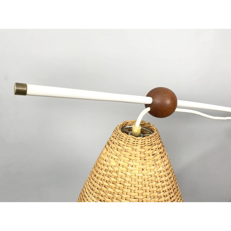 Vintage teak wood wall lamp, Denmark 1960