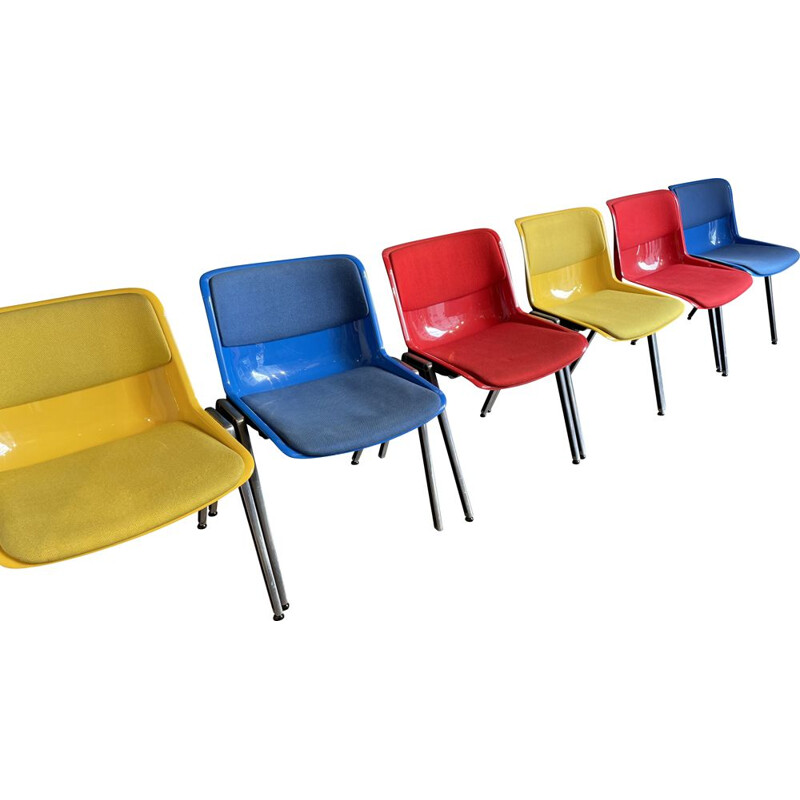 Set of 6 vintage Tecno chairs by Osvaldo Borsani