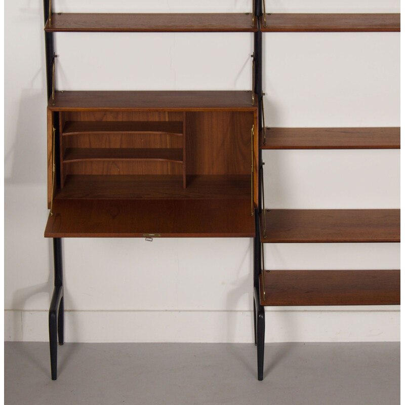 Teak vintage wall unit by Louis van Teeffelen for Wébé, 1960s