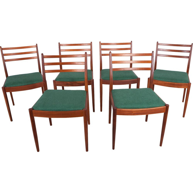 Ensemble de 6 chaises vintage en tissu et en teck par Victor Wilkins pour G-Plan, 1960