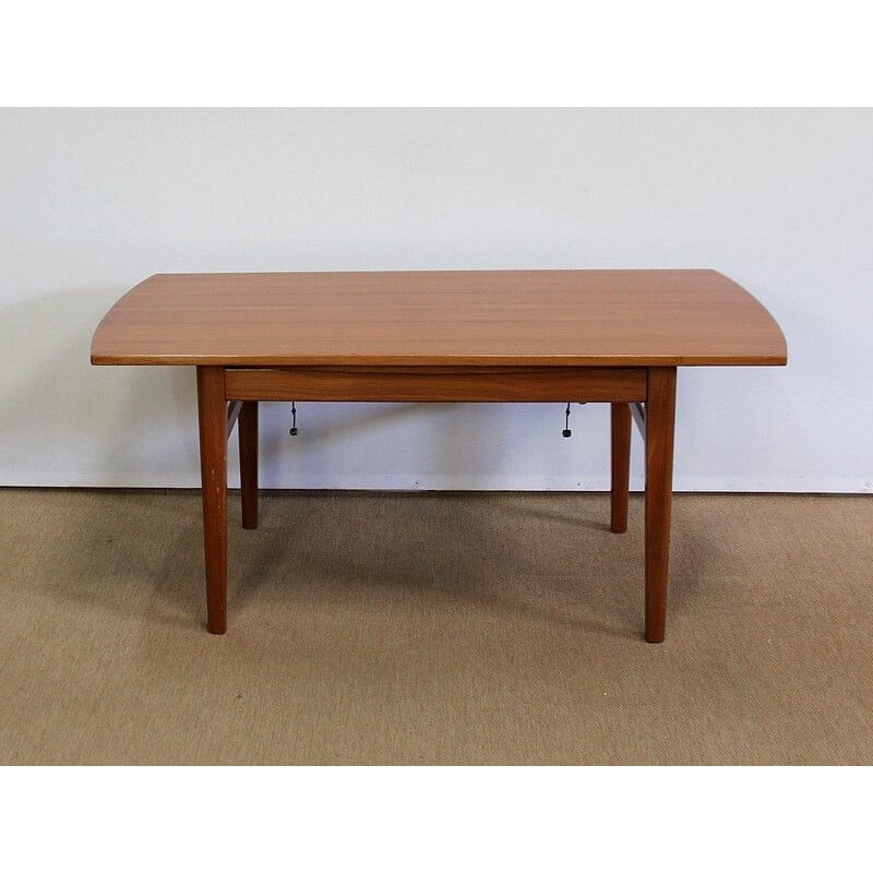 Scandinavian vintage Sesam system table in teak by Folke Ohlsson for Tingströms, 1960