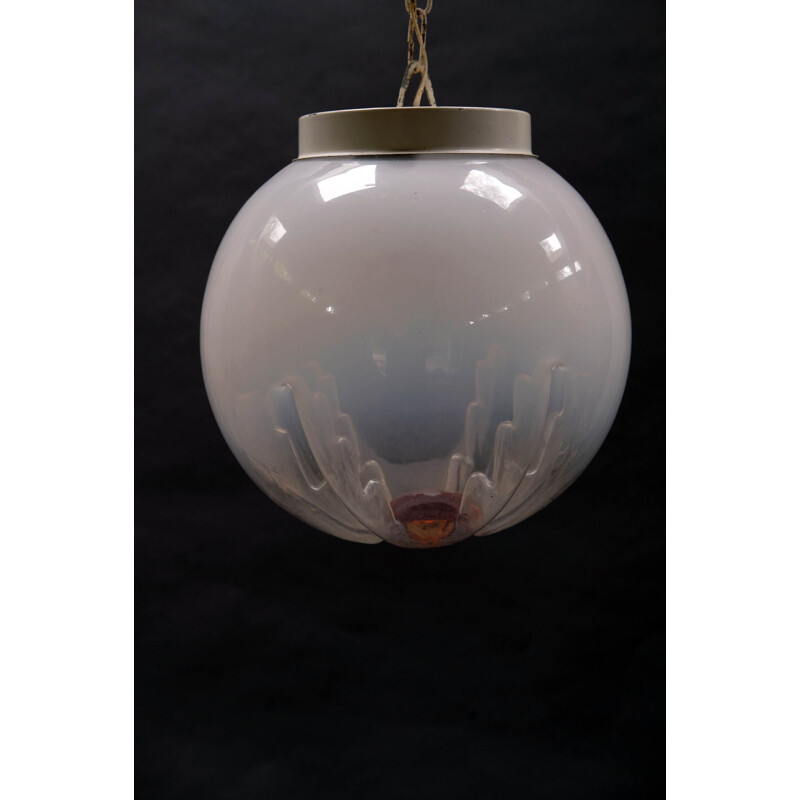 Lampe vintage à globe en verre de Murano par Mazzega, Italie 1960