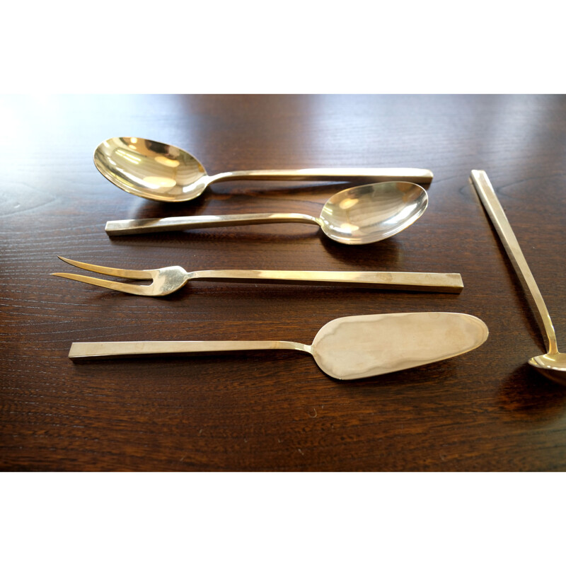 Series of vintage bronze flatware by Sigvard Bernadotte for Scanline, 1950