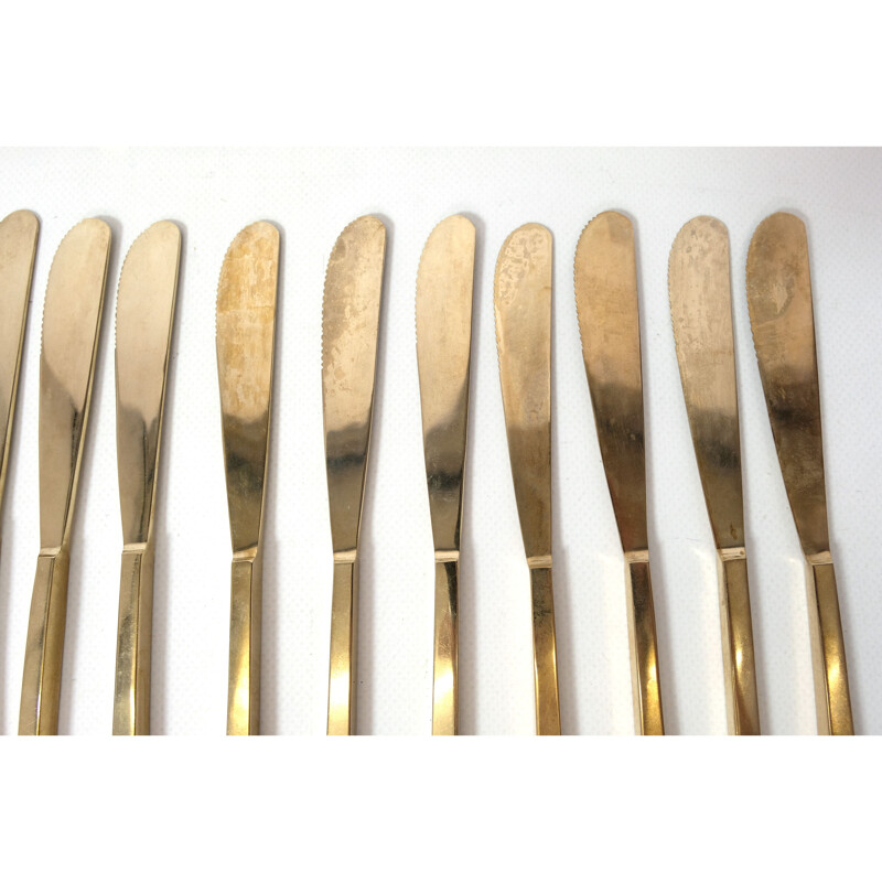 Series of vintage bronze flatware by Sigvard Bernadotte for Scanline, 1950