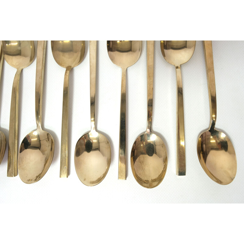 Series of vintage bronze flatware by Sigvard Bernadotte for Scanline, 1950