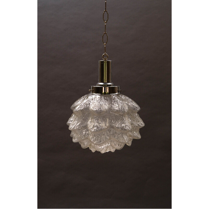 Vintage Murano glass flower chandelier, Italy 1970s