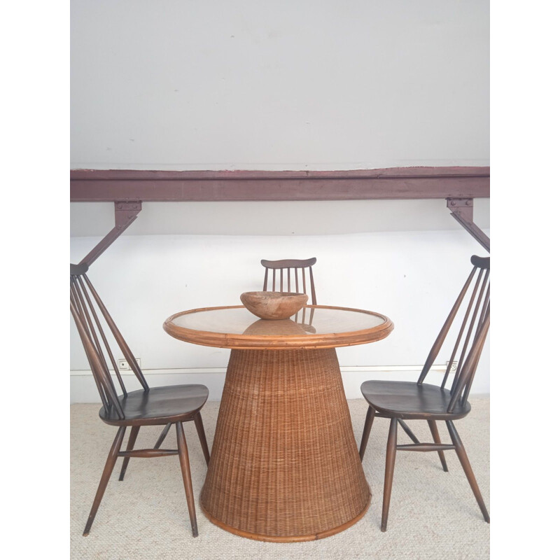 Vintage rattan dining set