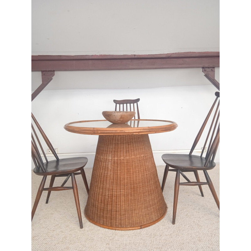 Vintage rattan dining set