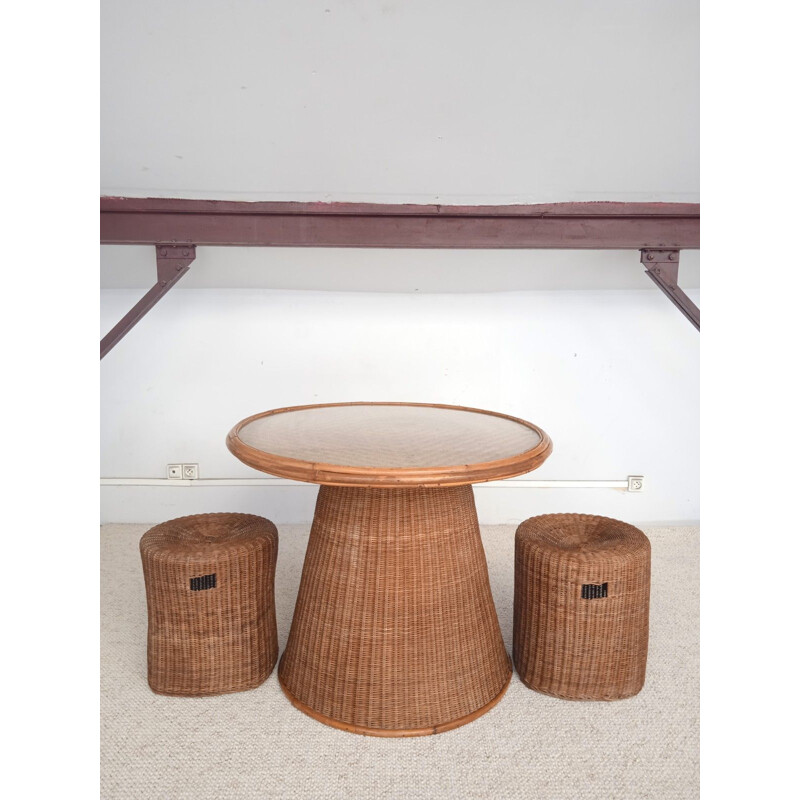 Vintage rattan dining set