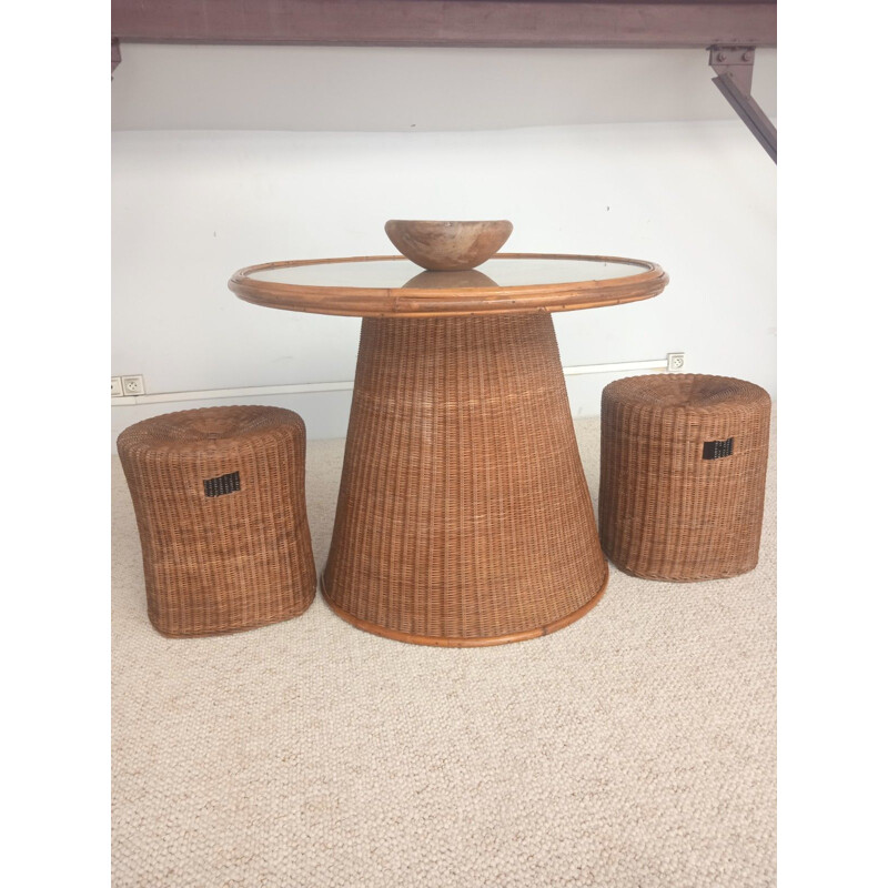 Vintage rattan dining set