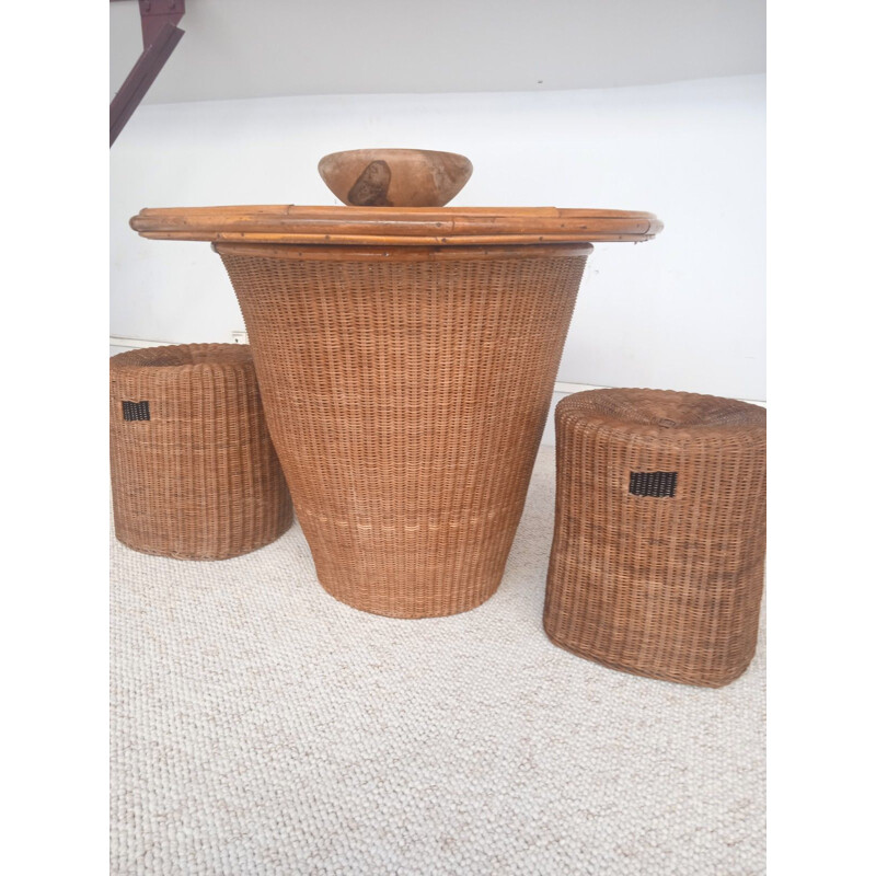 Vintage rattan dining set