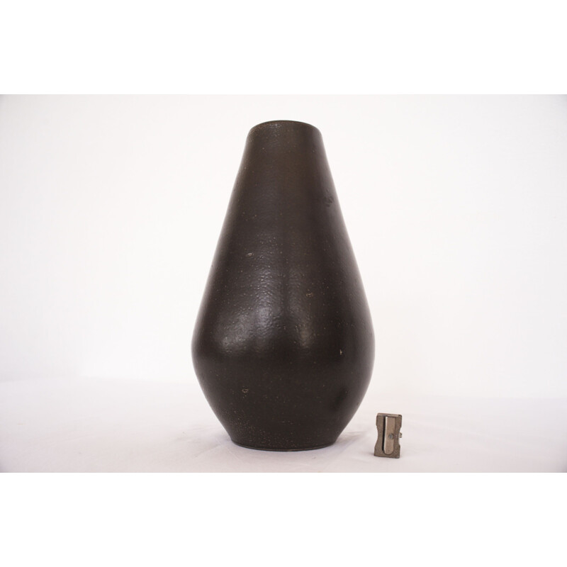 Mid century ceramic vase in brown, Sweden 1960s