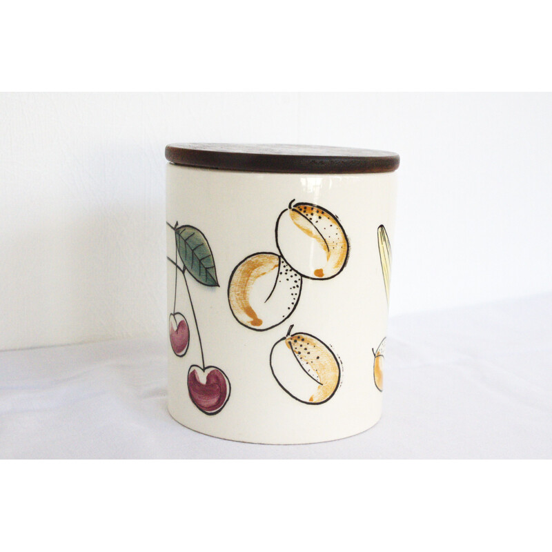 Mid century ceramics lidded box with fruit motifs by Limburg Dom, 1960s