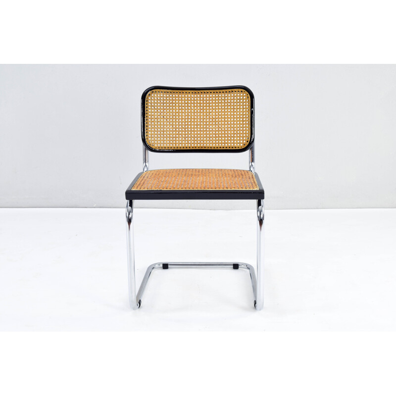 Set of 4 mid-century Italian B32 Cesca Chairs by Marcel Breuer, 1970s