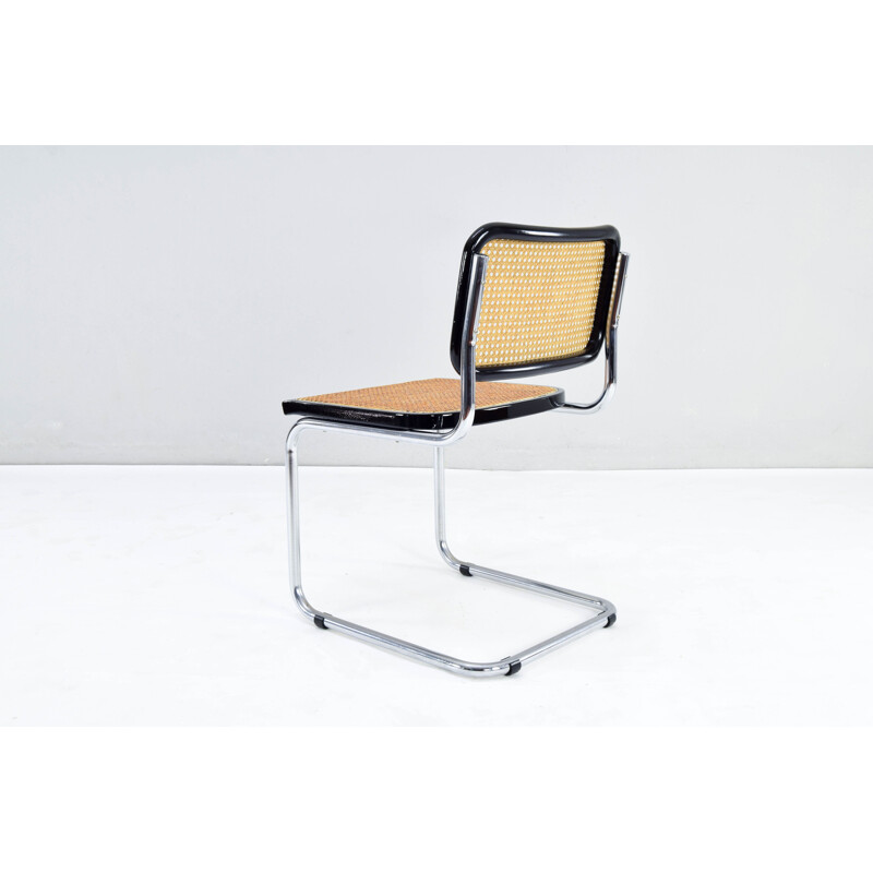 Set of 4 mid-century Italian B32 Cesca Chairs by Marcel Breuer, 1970s