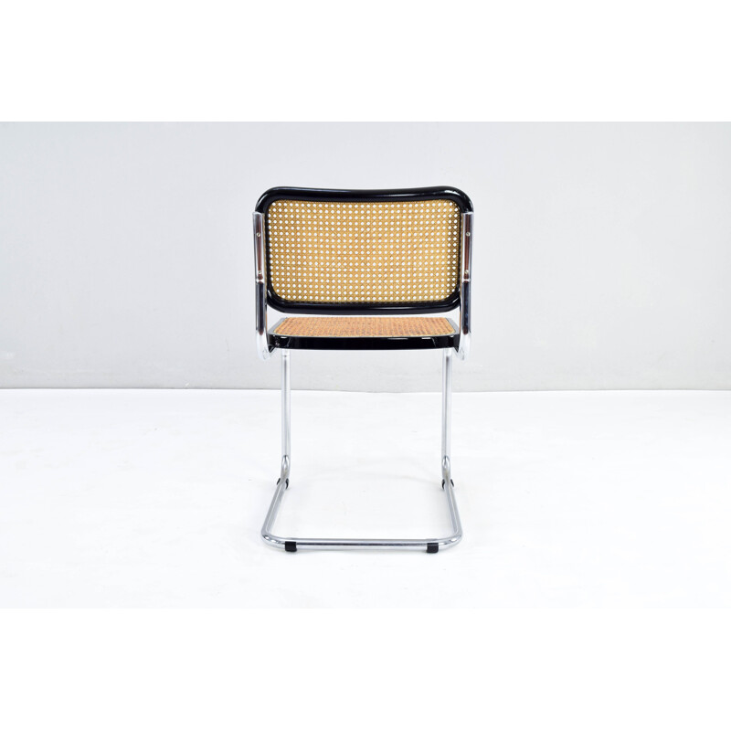 Set of 4 mid-century Italian B32 Cesca Chairs by Marcel Breuer, 1970s