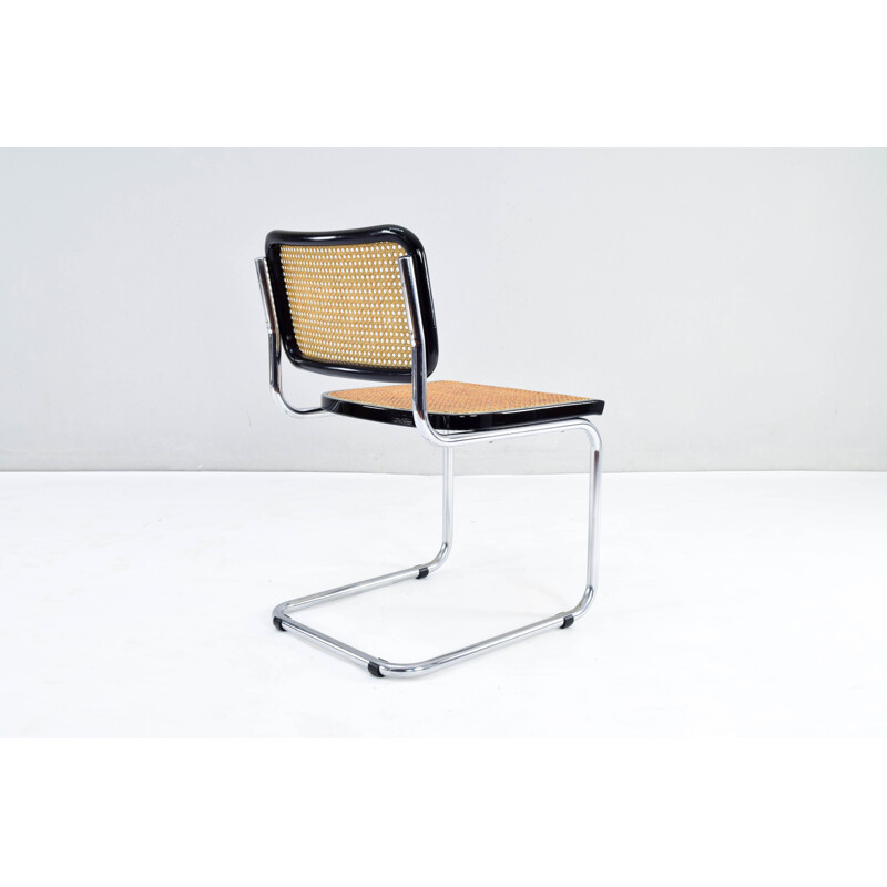 Set of 4 mid-century Italian B32 Cesca Chairs by Marcel Breuer, 1970s