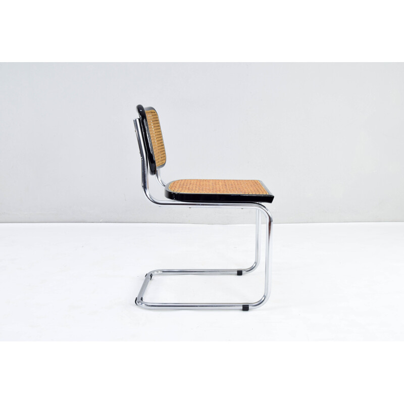 Set of 4 mid-century Italian B32 Cesca Chairs by Marcel Breuer, 1970s