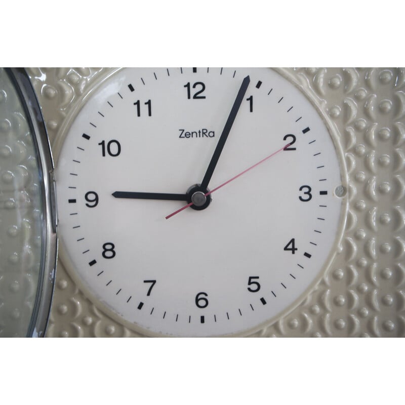 Ceramic vintage kitchen clock with electronic movement by ZentRa, 1960s