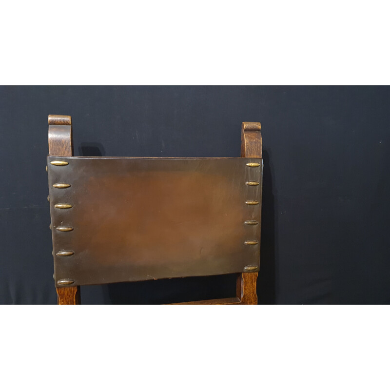 Set of 6 vintage leather chairs