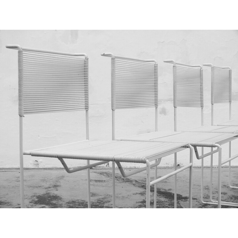 Set 4 vintage Spaghetti steel chairs by Giandomenico Belotti for Fly Line, 1970s