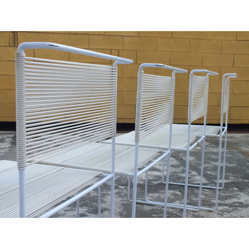 Set 4 vintage Spaghetti steel chairs by Giandomenico Belotti for Fly Line, 1970s