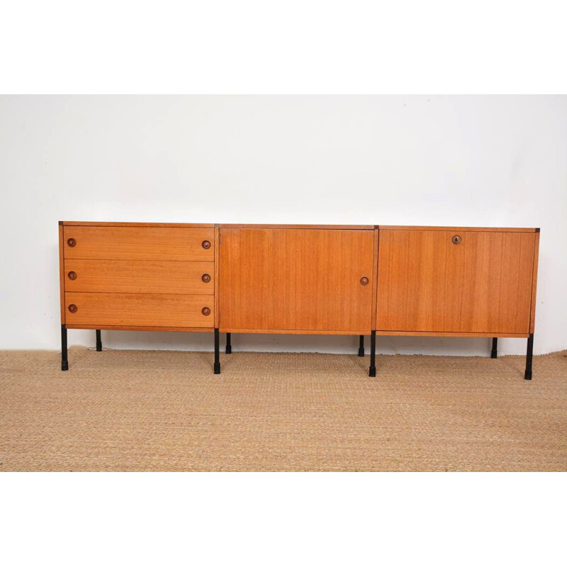 Vintage sideboard with 3 boxes by Arp (Atelier de Recherche Plastique) for Minvielle, 1950