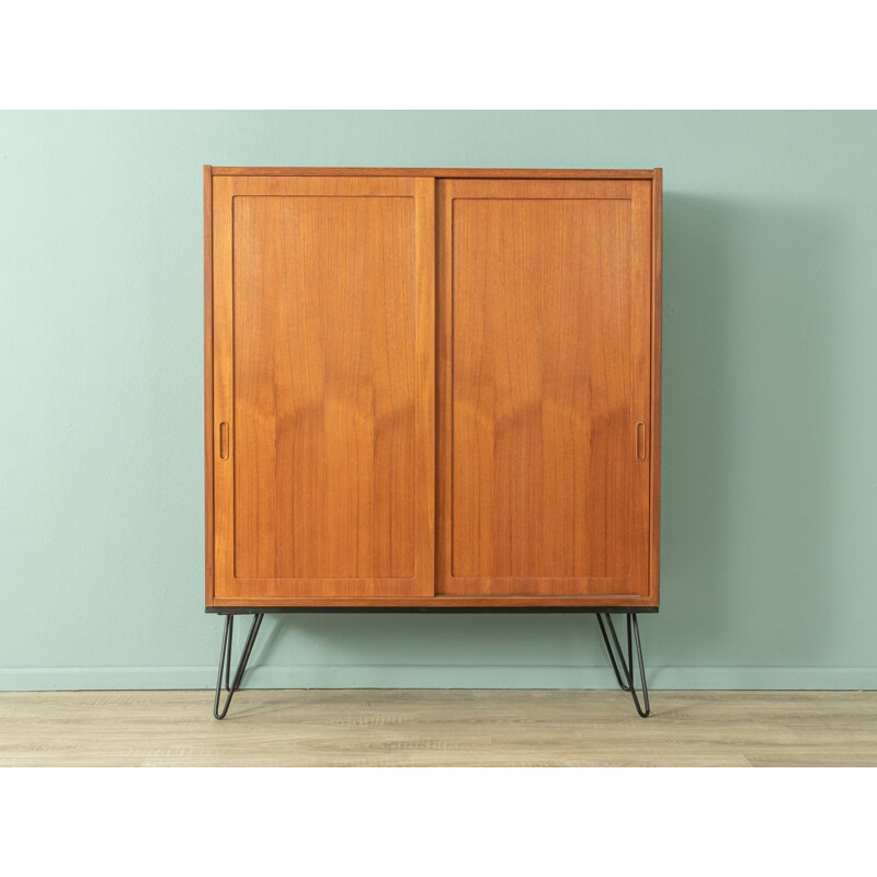 Armoire vintage en teck avec deux portes coulissantes par Poul Hundevad, Danemark 1960