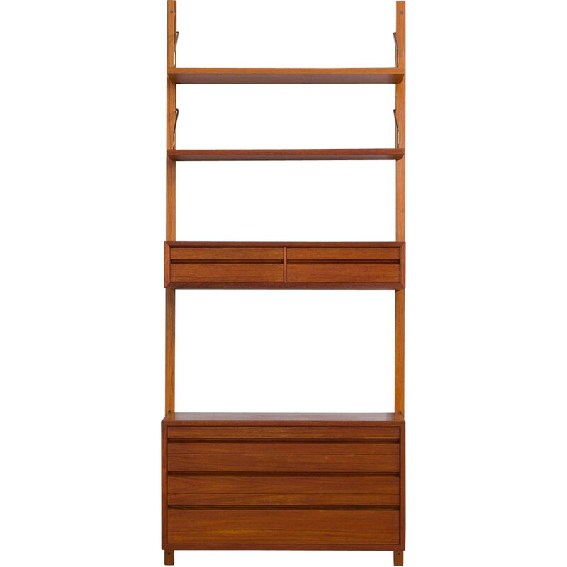 Vintage Danish teak wall unit by Poul Cadovius, 1960s