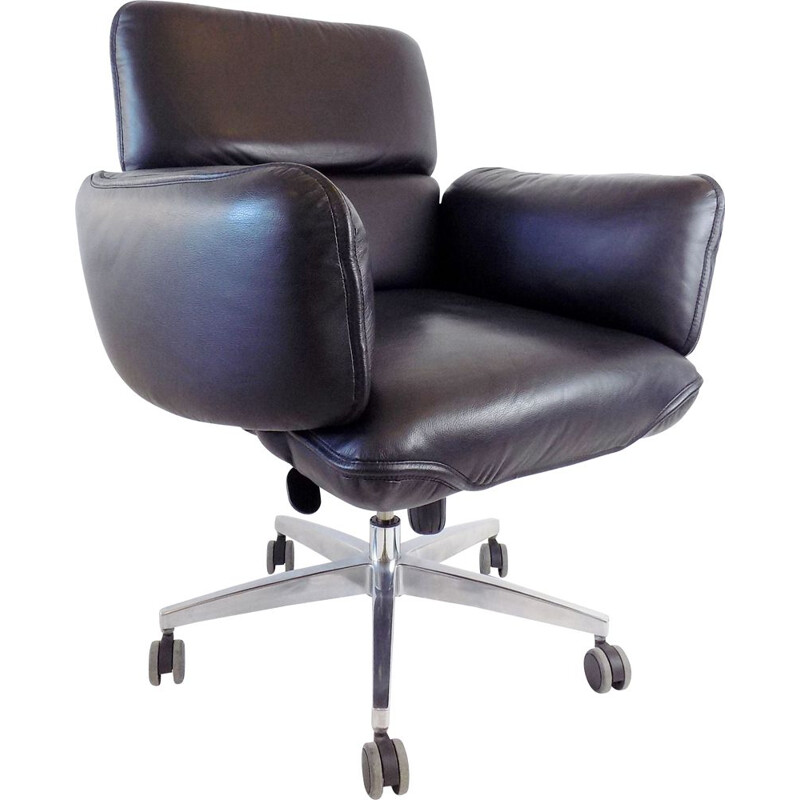 Vintage office leather armchair by Otto Zapf for Top Star