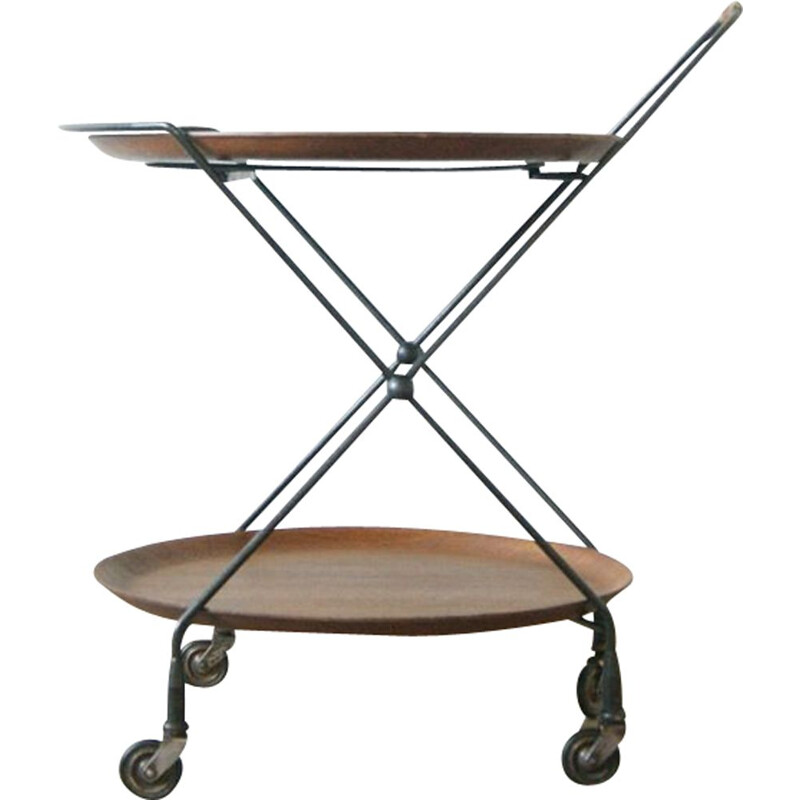 Swedish vintage bar trolley for Åra Fanérprodukter Nybro, 1950s