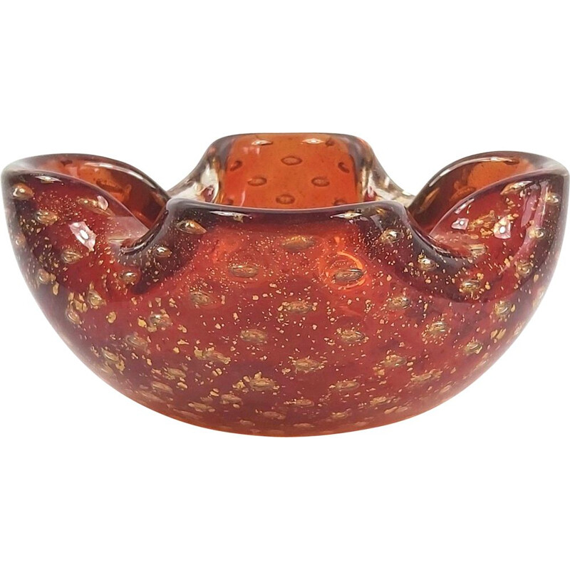 Vintage Bullicante Murano glass ashtray by Barovier & Toso, 1960s