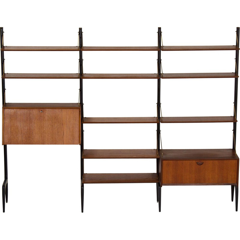 Teak vintage wall unit by Louis van Teeffelen for Wébé, 1960s