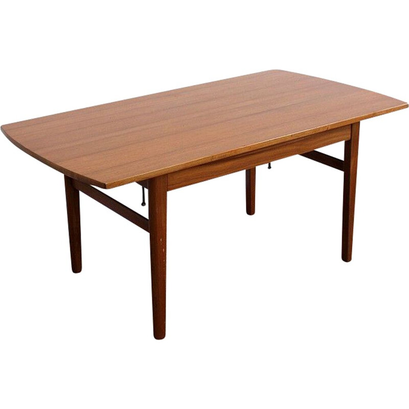 Scandinavian vintage Sesam system table in teak by Folke Ohlsson for Tingströms, 1960