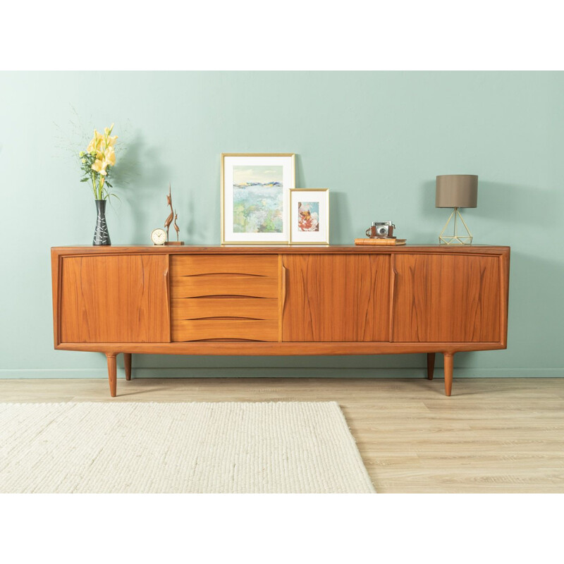 Vintage teak sideboard with three sliding doors by Axel Christensen for Aco Møbler, Denmark 1960s