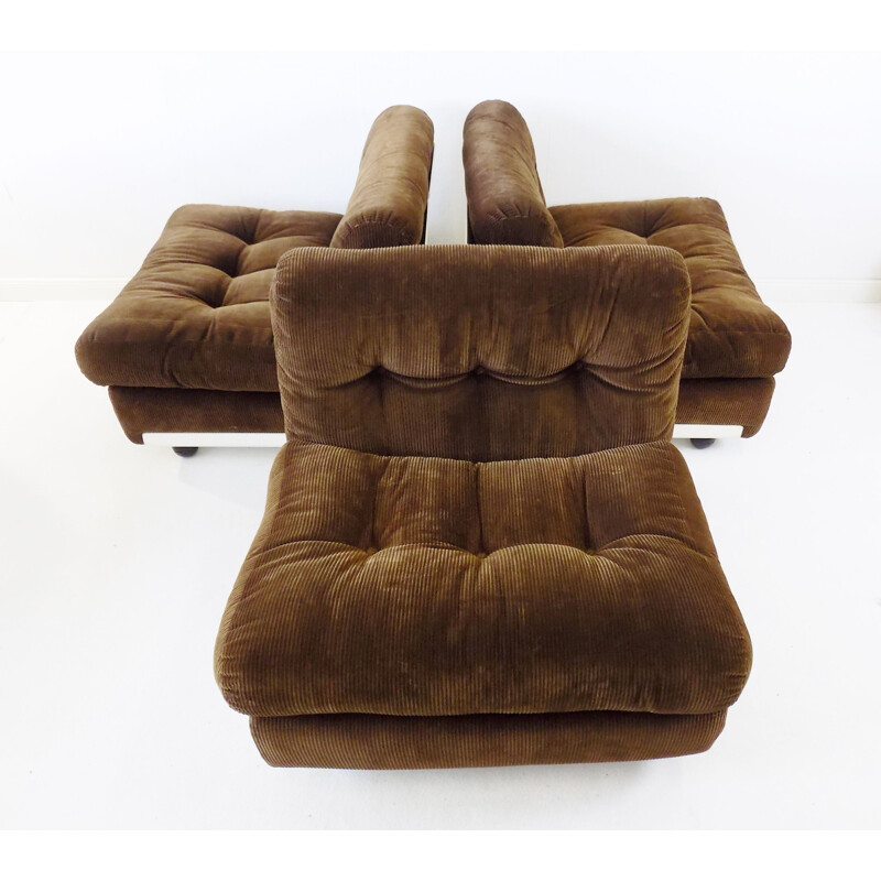 Ensemble de 3 fauteuils vintage Amanta par Mario Bellini pour C&B Italia