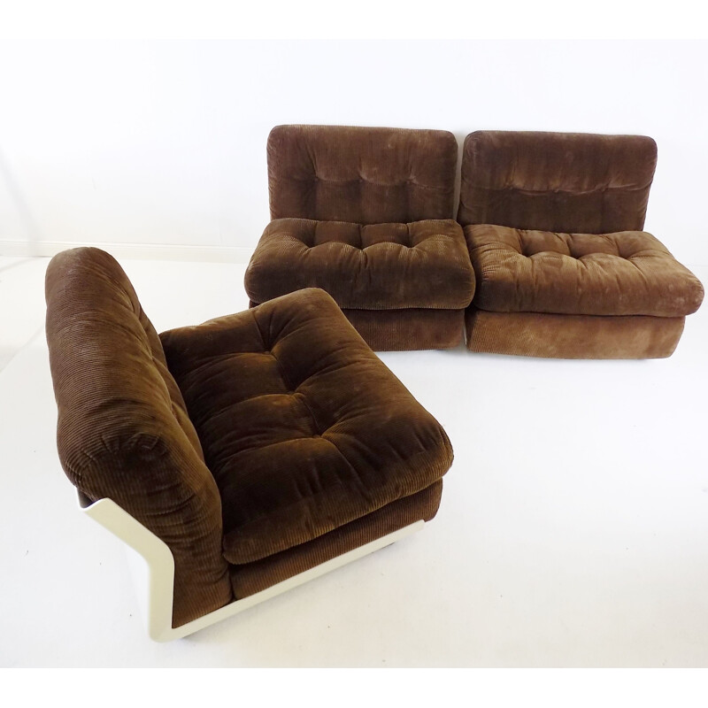 Set of 3 vintage Amanta armchairs by Mario Bellini for C&B Italia