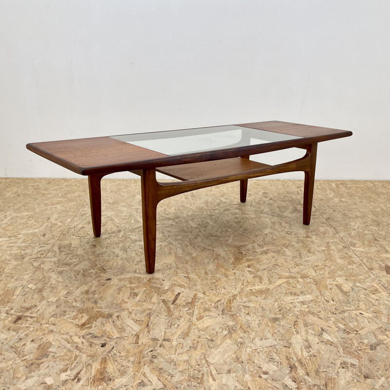 Mid century G Plan teak and glass coffee table by Victor Wilkins, 1960s