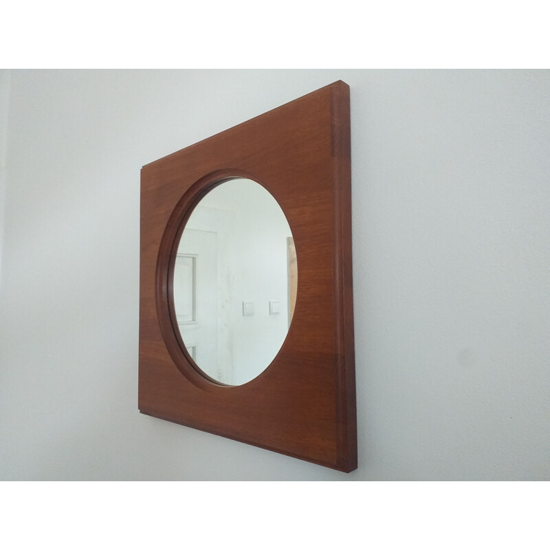 Pair of mid century teak wall mirrors by Hadsten Traeindustri, Denmark 1960s