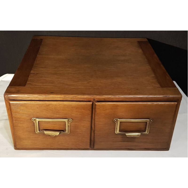 Vintage oakwood administrative drawer unit