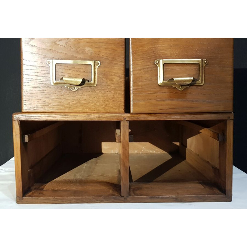 Vintage oakwood administrative drawer unit